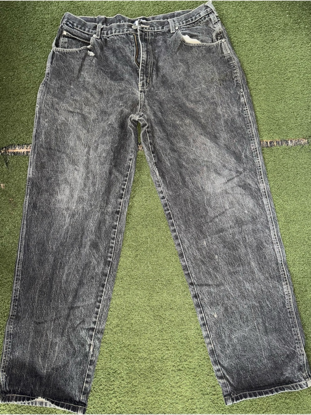 Sean John Black Acid-Wash Relaxed Jeans